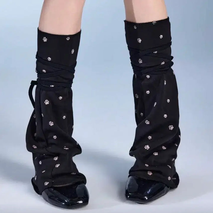 [BUNJANG] Black Ballet Leg Warmers with Straps / 새상품)블랙 발토시 발 워머 발레 레그워머/스트랩워머