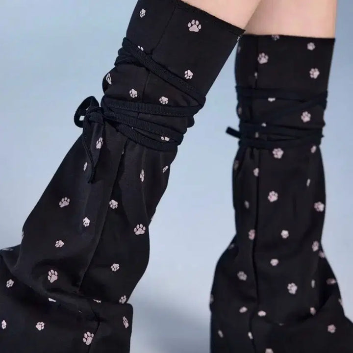 [BUNJANG] Black Ballet Leg Warmers with Straps / 새상품)블랙 발토시 발 워머 발레 레그워머/스트랩워머
