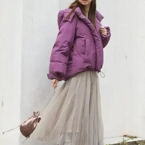 [BUNJANG] Snidel Purple Duck Down Short Padding Jacket / 스나이델 snidel 일본 퍼플 덕다운 패딩