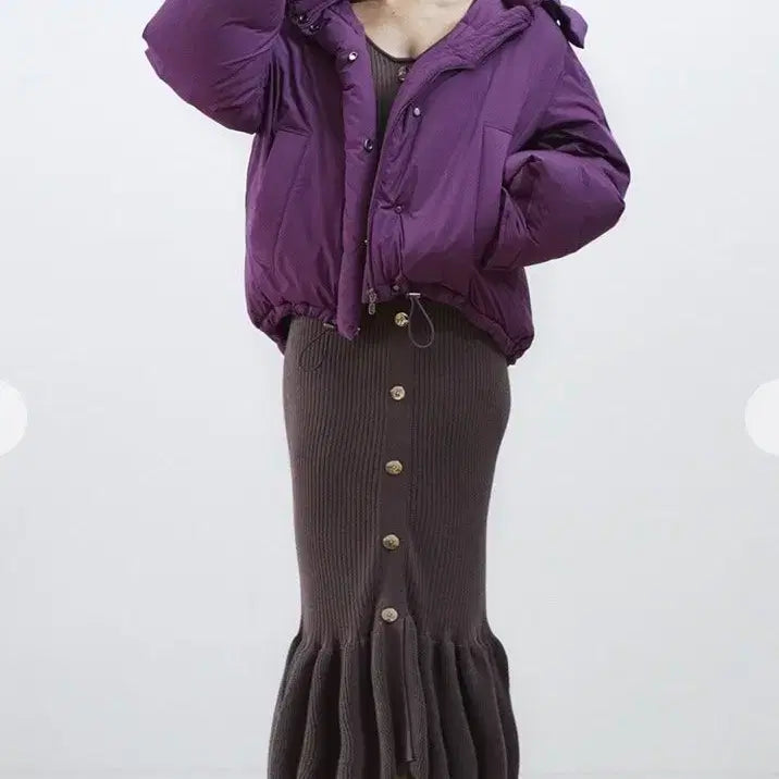[BUNJANG] Snidel Purple Duck Down Short Padding Jacket / 스나이델 snidel 일본 퍼플 덕다운 패딩