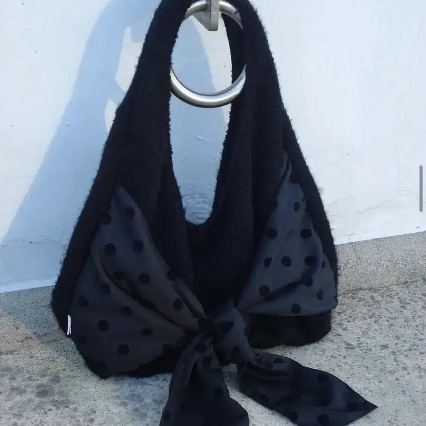 [BUNJANG] CMEE Dot Bow Hobo Shoulder Bag / 체메씨 도트 보우 호보백 숄더백