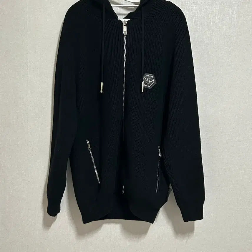 [BUNJANG] Philipp Plein Black Knit Hooded Zip-up / 필립플레인 블랙 니트 후드집업