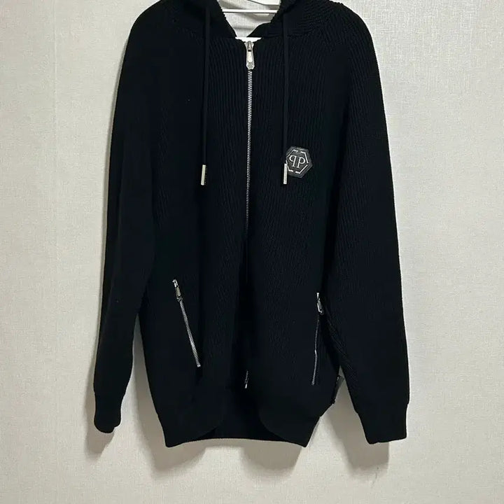 [BUNJANG] Philipp Plein Black Knit Hooded Zip-up / 필립플레인 블랙 니트 후드집업
