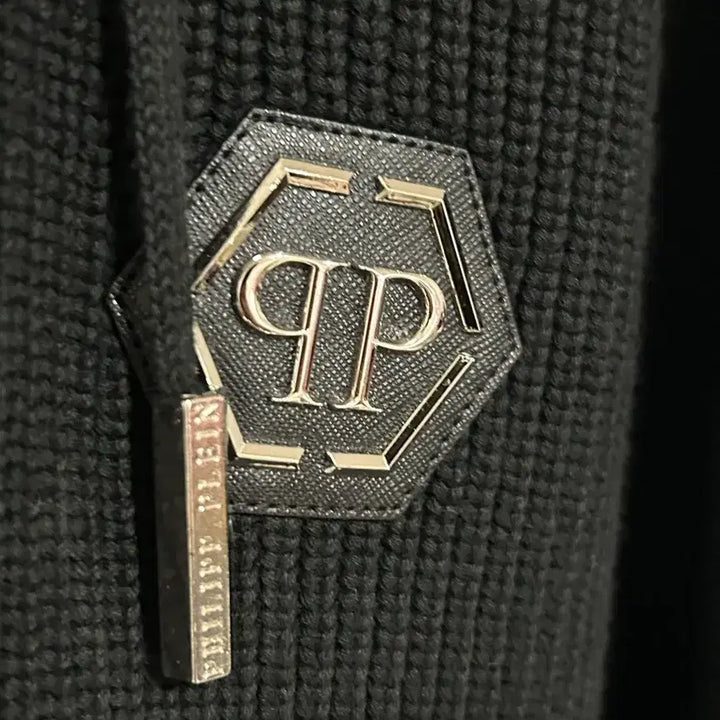 [BUNJANG] Philipp Plein Black Knit Hooded Zip-up / 필립플레인 블랙 니트 후드집업