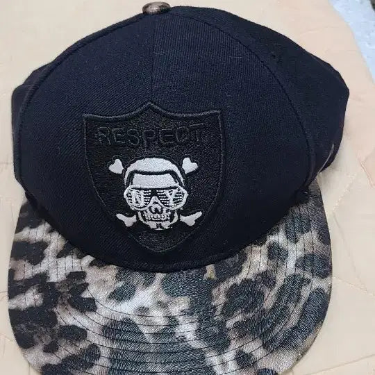 [BUNJANG] Urban Swagger Skull Leopard Baseball Cap / 어반 스웨거 블랙 해골 레오파드 야구모자