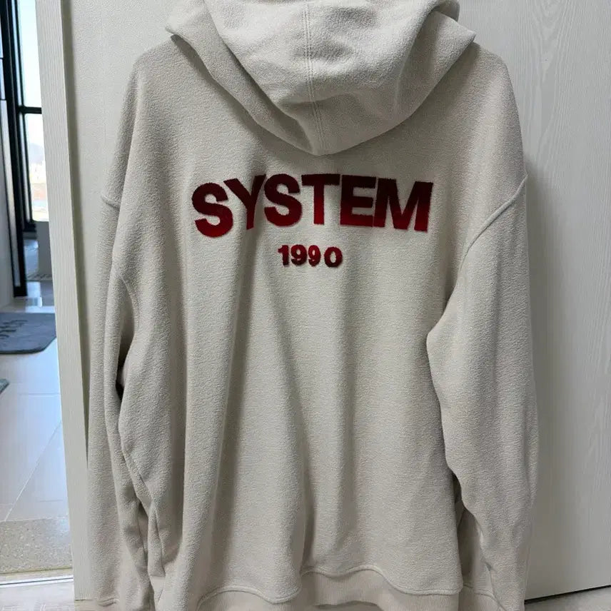 [BUNJANG] SYSTEM Ivory Hooded Sweatshirt / SYSTEM 시스템 아이보리 후드티