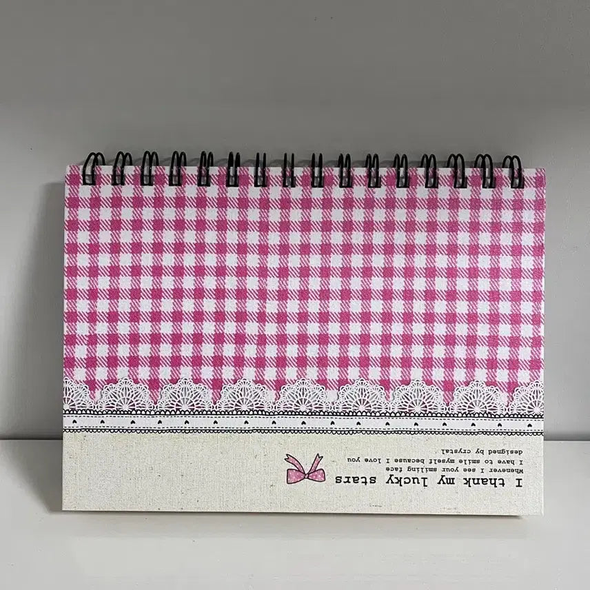 [BUNJANG] Classic Pink Check Diary Notebook / 고전st 분홍 체크 다이어리 노트 새상품
