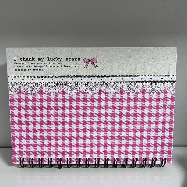 [BUNJANG] Classic Pink Check Diary Notebook / 고전st 분홍 체크 다이어리 노트 새상품
