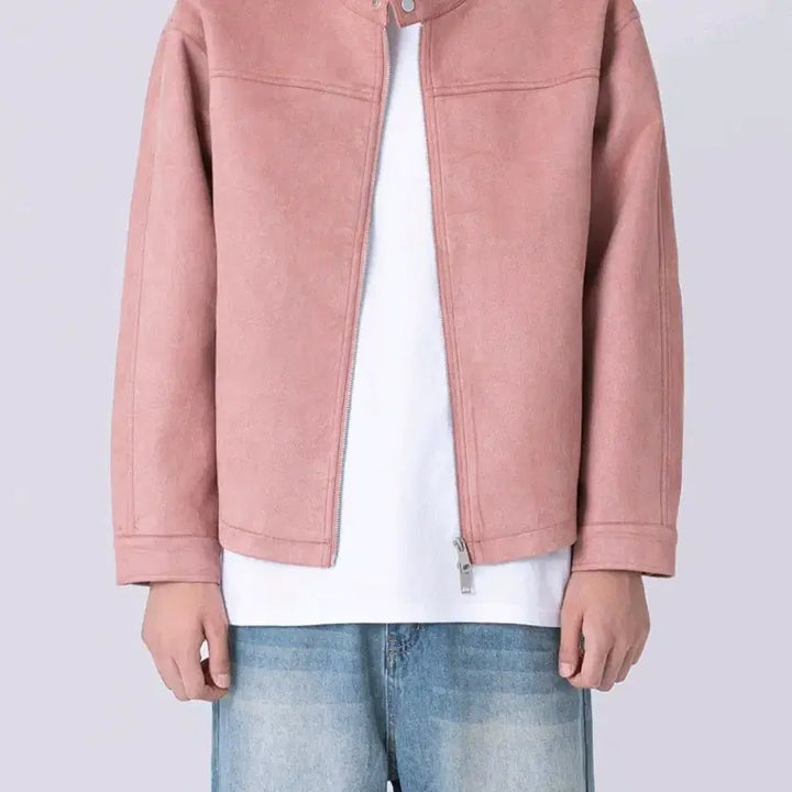[BUNJANG] UNDEROFF Suede Jacket (Indie Pink, Size L) / UNDEROFF 인디핑크 스웨이드 자켓 L