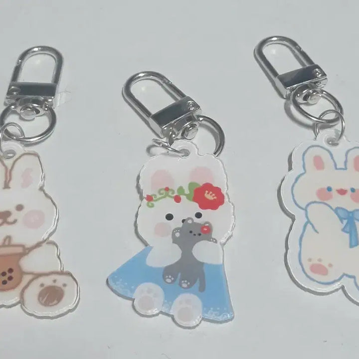[BUNJANG] Rabbit Acrylic Keyring Bundle Set / 토끼 아크릴 키링 모음 일괄