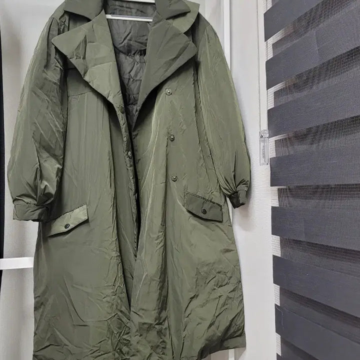 [BUNJANG] Khaki Duck Down Padded Parka / 카키 오리털 패딩 야상