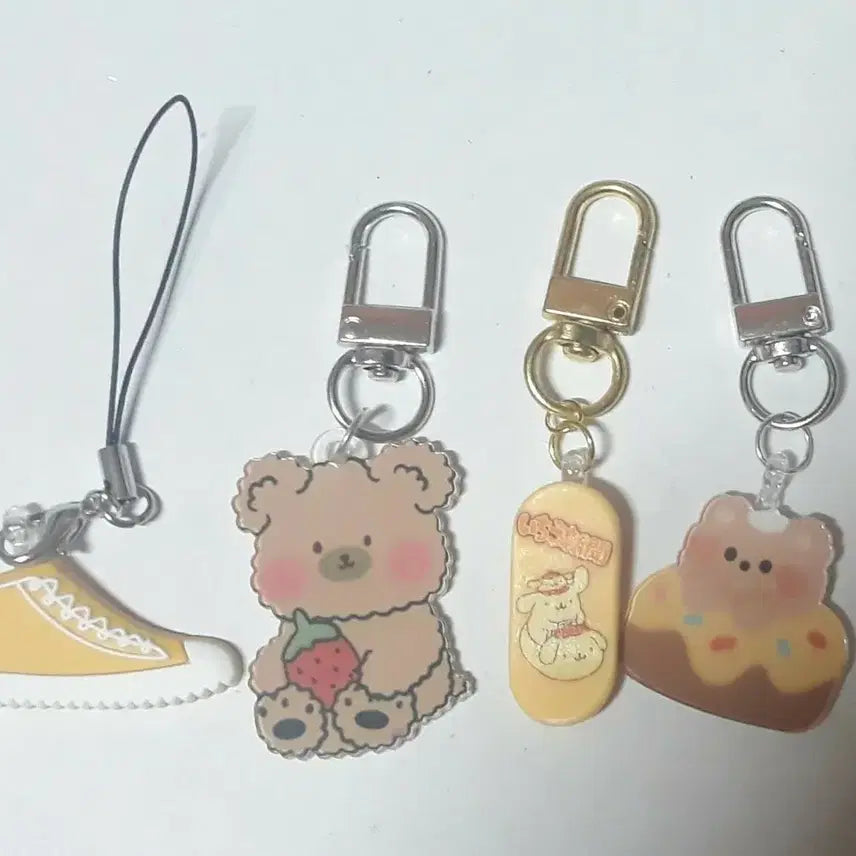 [BUNJANG] Cute Yellow Character Keyring Bundle Set / 귀여운 캐릭터 노랑색 키링 핸드폰 고리 모음 일괄