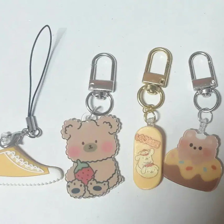 [BUNJANG] Cute Yellow Character Keyring Bundle Set / 귀여운 캐릭터 노랑색 키링 핸드폰 고리 모음 일괄