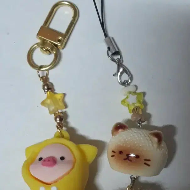 [BUNJANG] Pig Cat Character Keyring Bundle Set / 돼지 고양이 캐릭터 키링 일괄