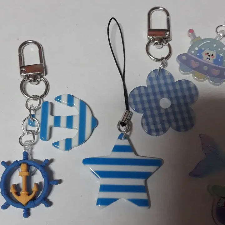 [BUNJANG] Handmade Blue Ocean Theme Keyring Bundle / 파랑 키링 바다 관련 소품 키홀더 일괄