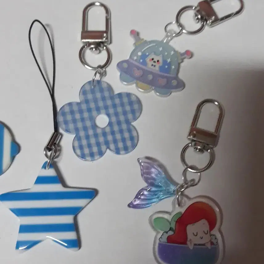 [BUNJANG] Handmade Blue Ocean Theme Keyring Bundle / 파랑 키링 바다 관련 소품 키홀더 일괄
