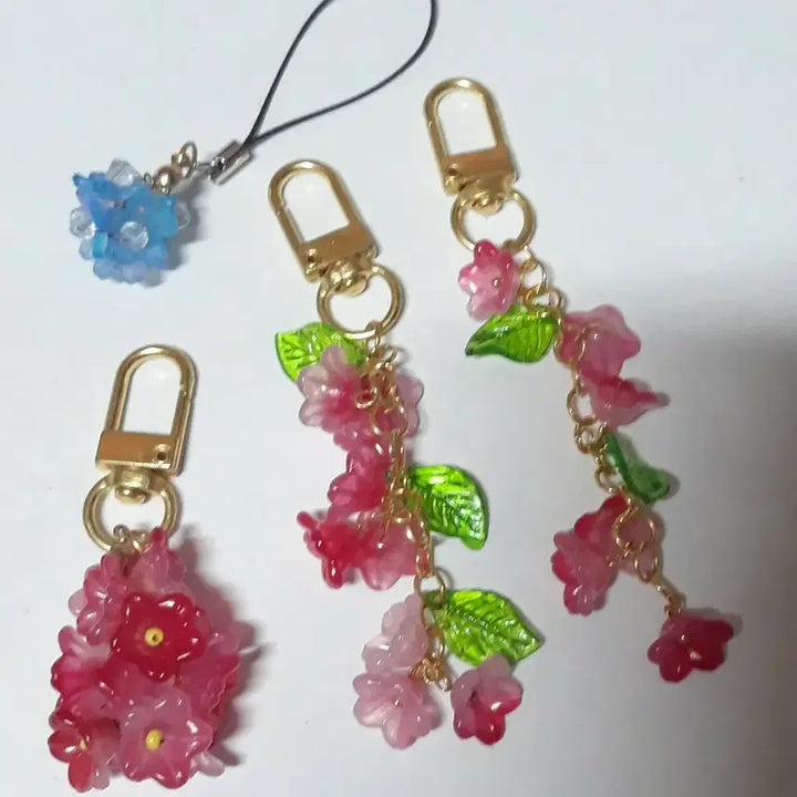 [BUNJANG] Handmade Flower Keyring Bundle Set / 꽃 키링 열쇠고리 핸드폰고리 일괄