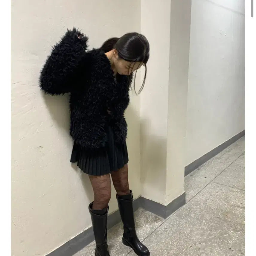 [BUNJANG] Loose Fit Fur Cardigan / 루즈 퍼 가디건