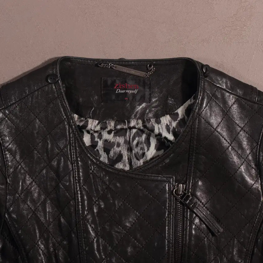 [BUNJANG] Vintage Leather Crop Rider Jacket C226 / 빈티지 레더 크롭 라이더자켓 C226