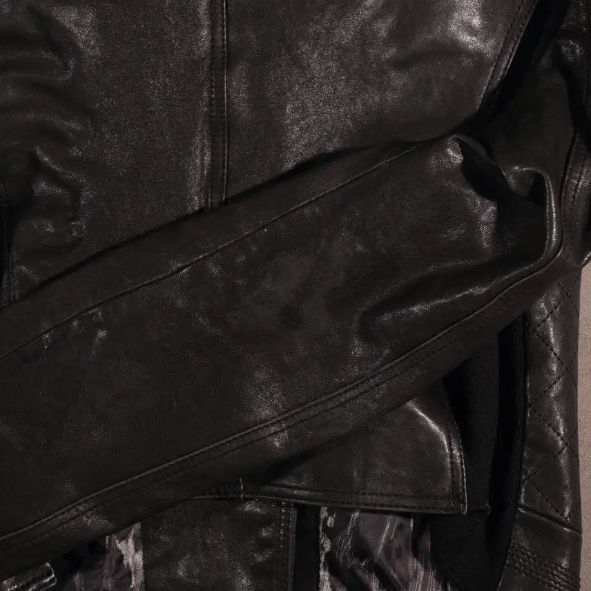 [BUNJANG] Vintage Leather Crop Rider Jacket C226 / 빈티지 레더 크롭 라이더자켓 C226