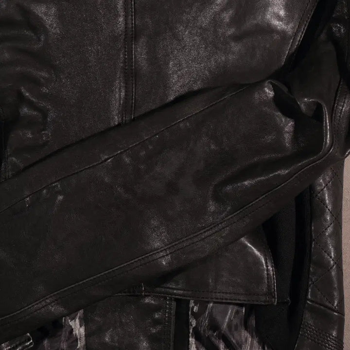 [BUNJANG] Vintage Leather Crop Rider Jacket C226 / 빈티지 레더 크롭 라이더자켓 C226