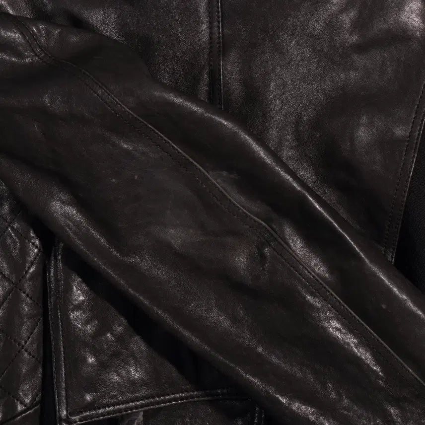 [BUNJANG] Vintage Leather Crop Rider Jacket C226 / 빈티지 레더 크롭 라이더자켓 C226