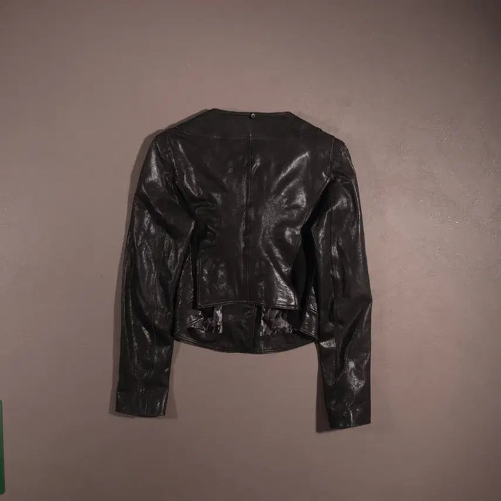 [BUNJANG] Vintage Leather Crop Rider Jacket C226 / 빈티지 레더 크롭 라이더자켓 C226