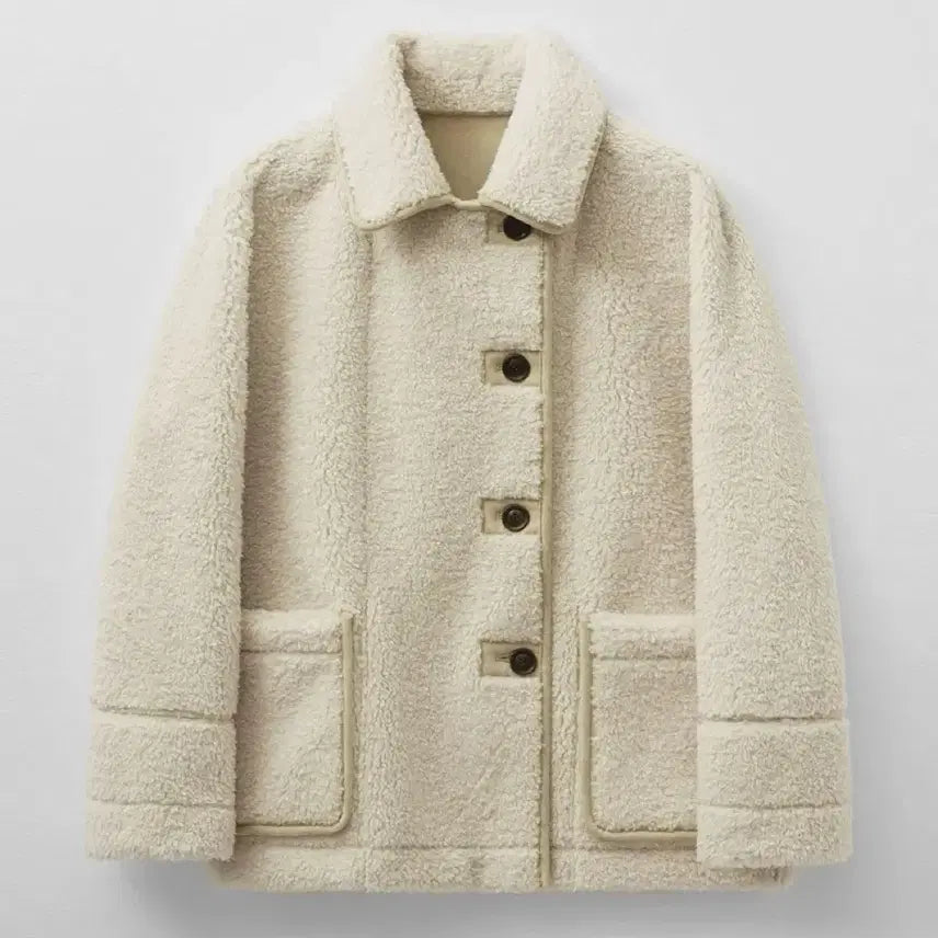 [BUNJANG] Mongdol Reversible Suede Mouton Beige / 몽돌 리버시블 스웨이드 무스탕 베이지