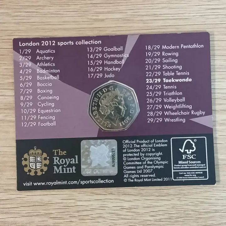 [BUNJANG] Korea Minting &amp; Security Printing Corporation (KOMSCO) Hwadong Yanghaeng London 2012 Taekwondo Commemorative Medal / 10% 할인) 새상품 한국조폐공사 화동양행 런던 2012 태권도 기념메달