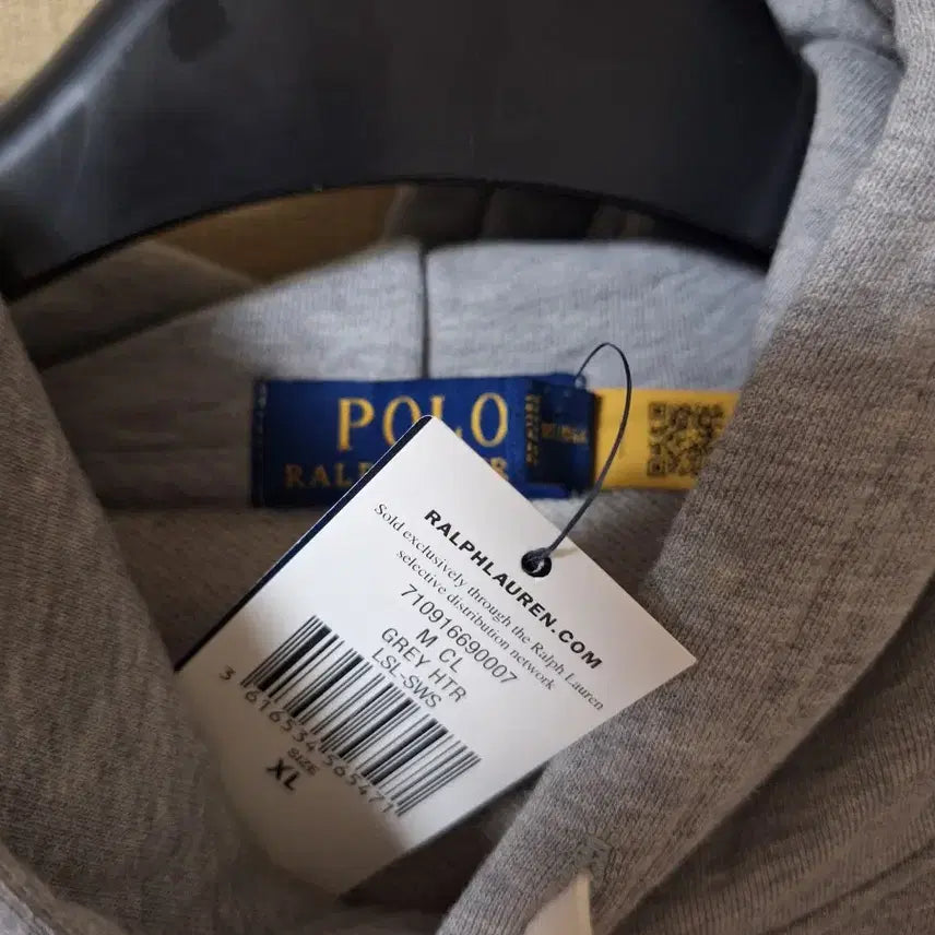 [BUNJANG] Polo Ralph Lauren Grey Terry Hoodie XL / 폴로 랄프로렌 그레이 후드티 XL
