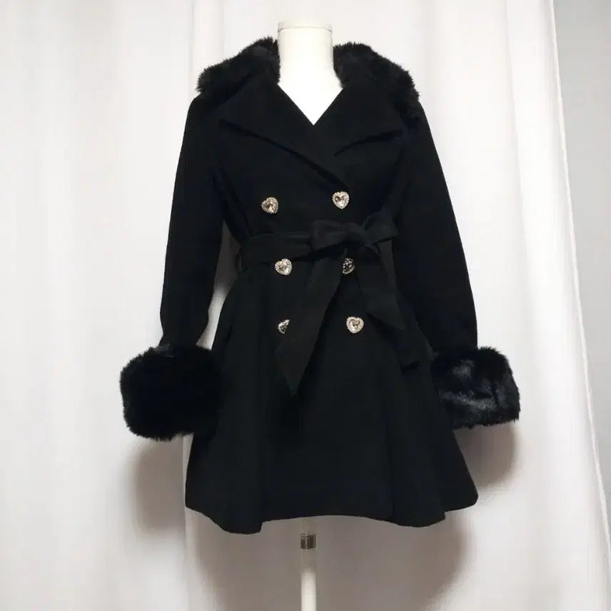 [BUNJANG] Hime-gyaru Style Coat Dress / 양산형지뢰계 퍼 코트원피스 히메갸루