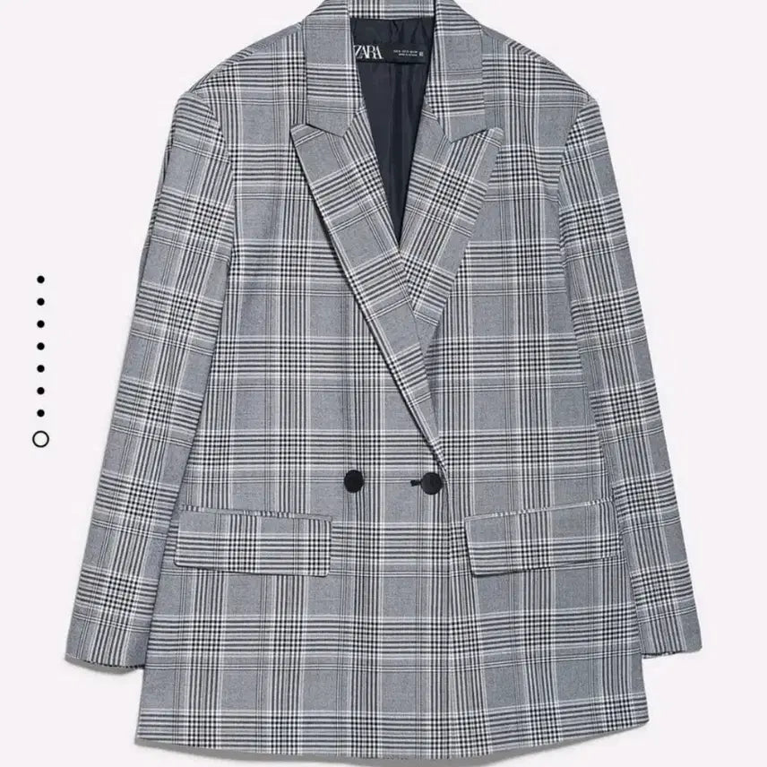 [BUNJANG] ZARA Gray Check Blazer Jacket / 자라 zara 회색 체크 블레이저 어깨패드 자켓 그레이