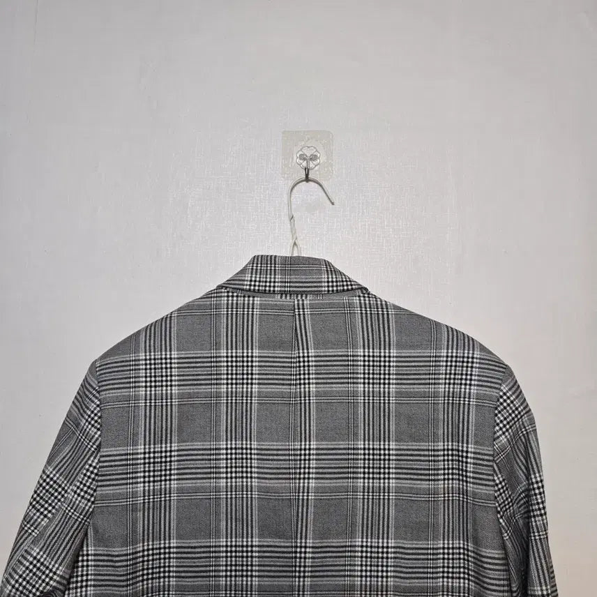 [BUNJANG] ZARA Gray Check Blazer Jacket / 자라 zara 회색 체크 블레이저 어깨패드 자켓 그레이
