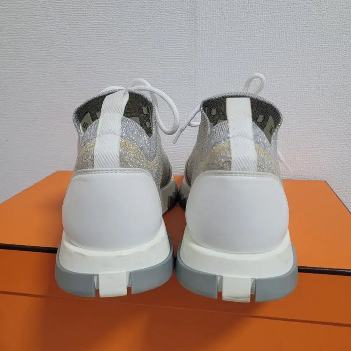 [BUNJANG] Hermes Addict Silver Pearl Sneakers / 에르메스 실버 펄 어딕트 스니커즈