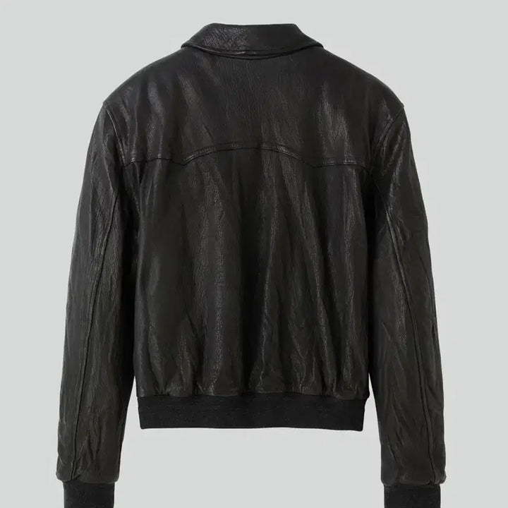 [BUNJANG] RECTO BEN CRINKLE Leather Jumper / 렉토 벤 크링클 BEN CRINKLE LEATHER JUMPER