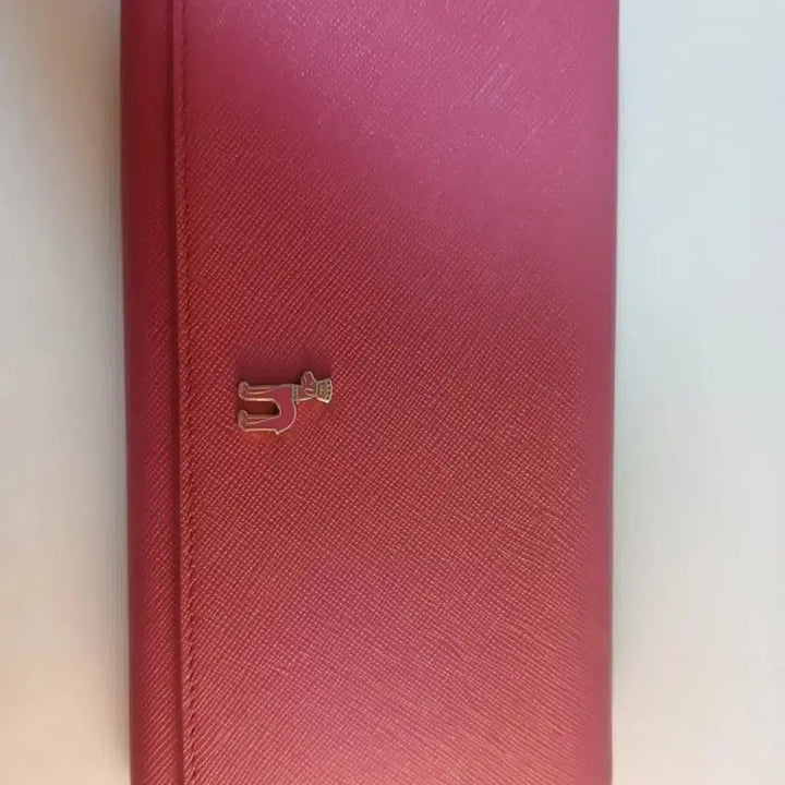 [BUNJANG] Hazzys Hot Pink Saffiano Leather Skinny Long Wallet / 헤지스 핫핑크 3단 스키니 장지갑