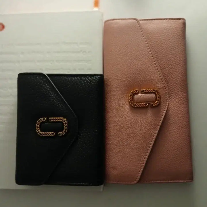 [BUNJANG] Pink Cowhide Long Wallet / 딸기우유 핑크 가죽 장지갑