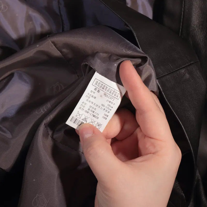 [BUNJANG] Vintage Crop Leather Blazer / 빈티지 크롭 레더 블레이저 C230