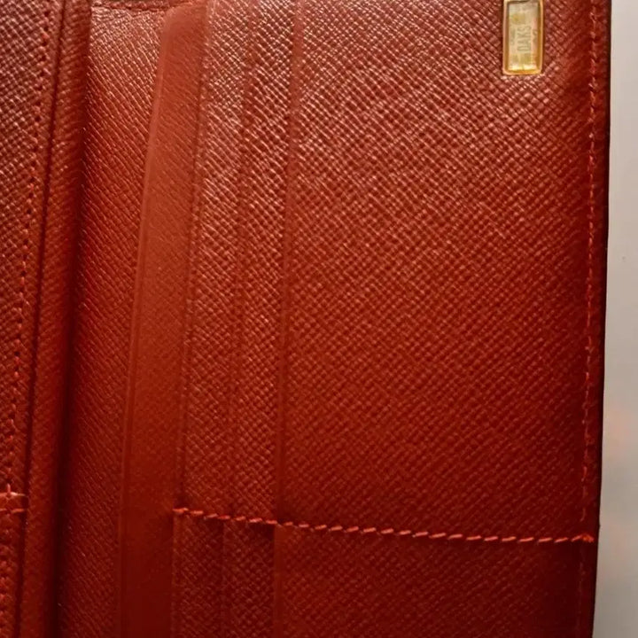 [BUNJANG] Daks Red Check Pattern Tri-Fold Long Wallet / 닥스 레드 체크패턴 3단 장지갑