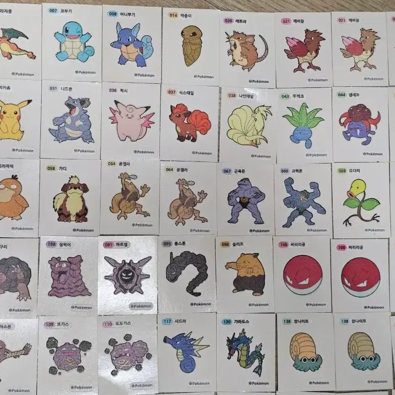 [BUNJANG] Pokemon Tteokbokki Stickers (74 Pieces) / 포켓몬 띠부씰 74개