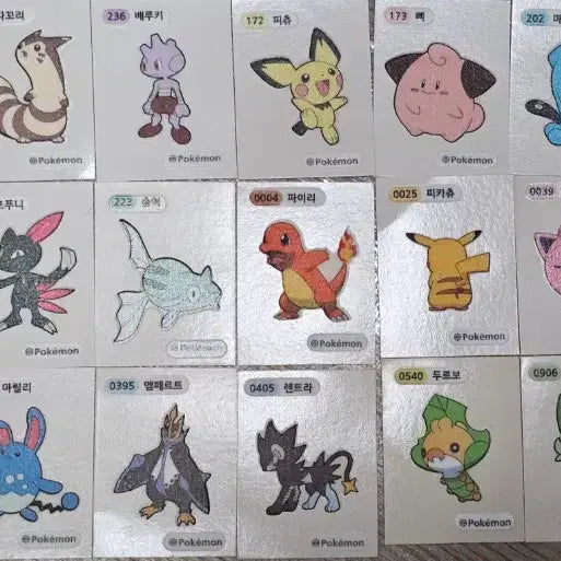 [BUNJANG] Pokemon Tteokbokki Stickers (74 Pieces) / 포켓몬 띠부씰 74개