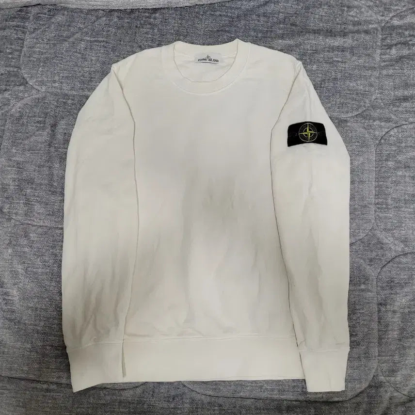 [BUNJANG] Stone Island Basic Crewneck Sweatshirt / 스톤아일랜드 화이트 맨투맨