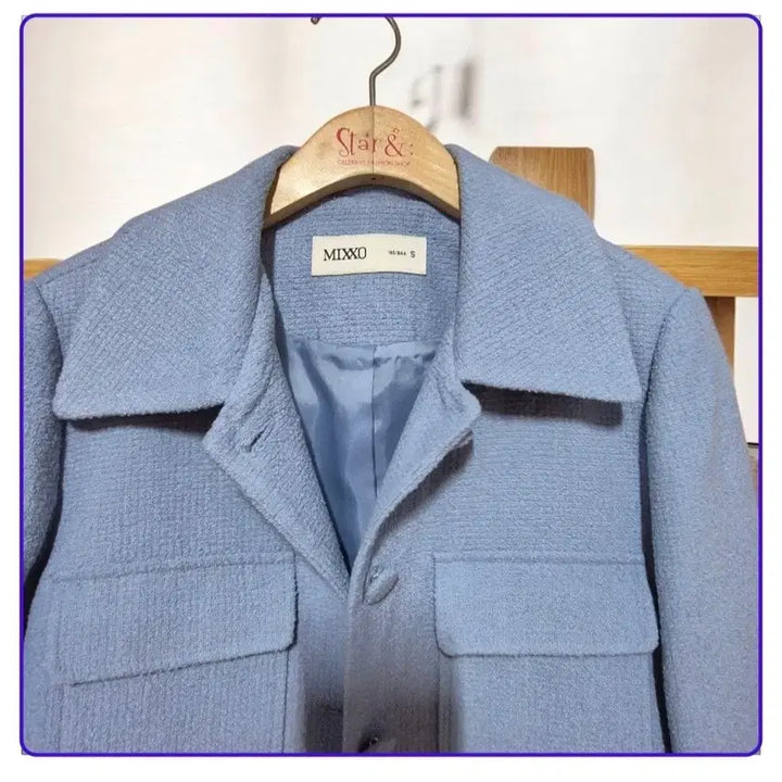 [BUNJANG] MIXXO Tweed Crop Jacket / 미쏘 트위드 크롭 자켓 하늘색