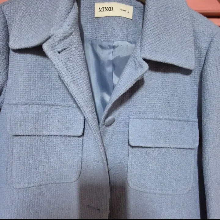 [BUNJANG] MIXXO Tweed Crop Jacket / 미쏘 트위드 크롭 자켓 하늘색