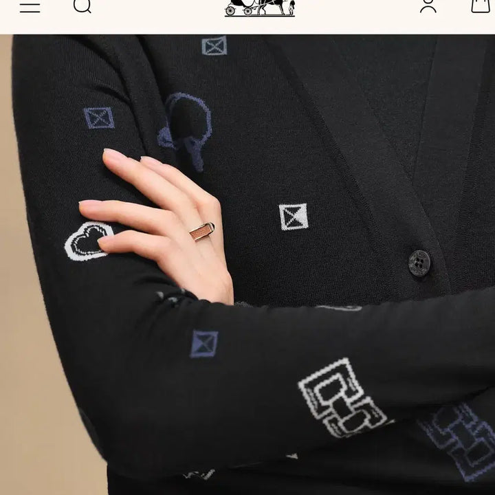 [BUNJANG] Hermes Candy Libris Black Cardigan / Hermes 에르메스 Candy Libris 블랙 가디건 새상품