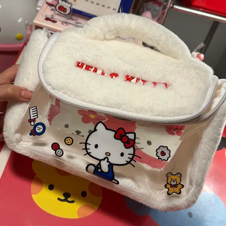 [BUNJANG] Hello Kitty Fur Pouch Bag / 헬로키티 퍼 파우치 가방