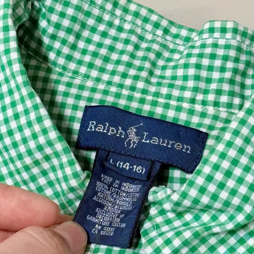 [BUNJANG] Polo Kids Gingham Check Shirt (14-16y) / 폴로 키즈 깅엄체크 셔츠 14-16y