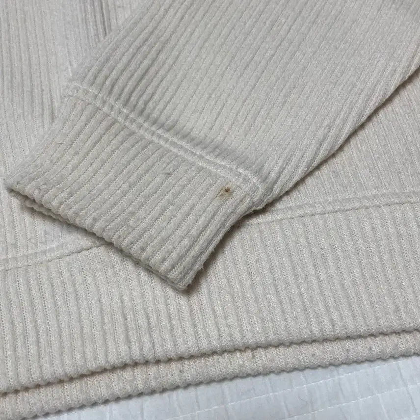 [BUNJANG] 8seconds Ivory Big Collar Ribbed Knit / 에잇세컨즈 아이보리 빅카라 골지 니트