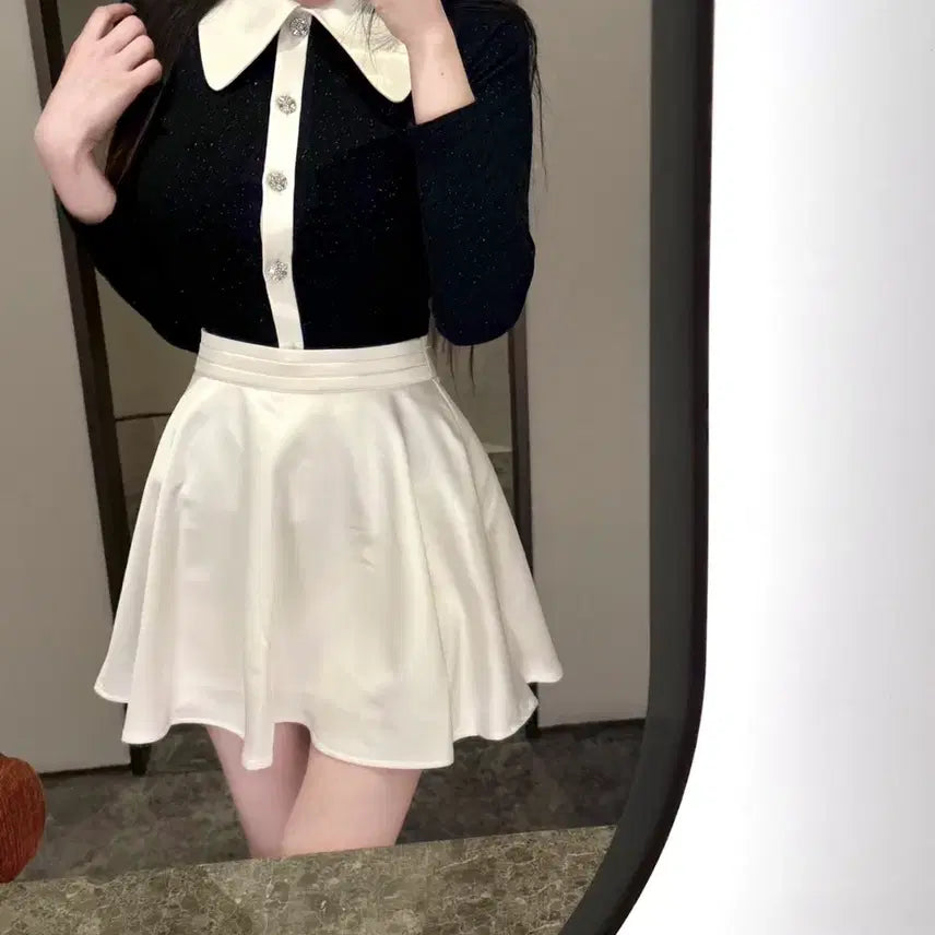 [BUNJANG] Silk Satin Flare Mini Skirt / [새상품/고퀄/수입]실크 새틴 훌 플레어 미니스커트 수입의류