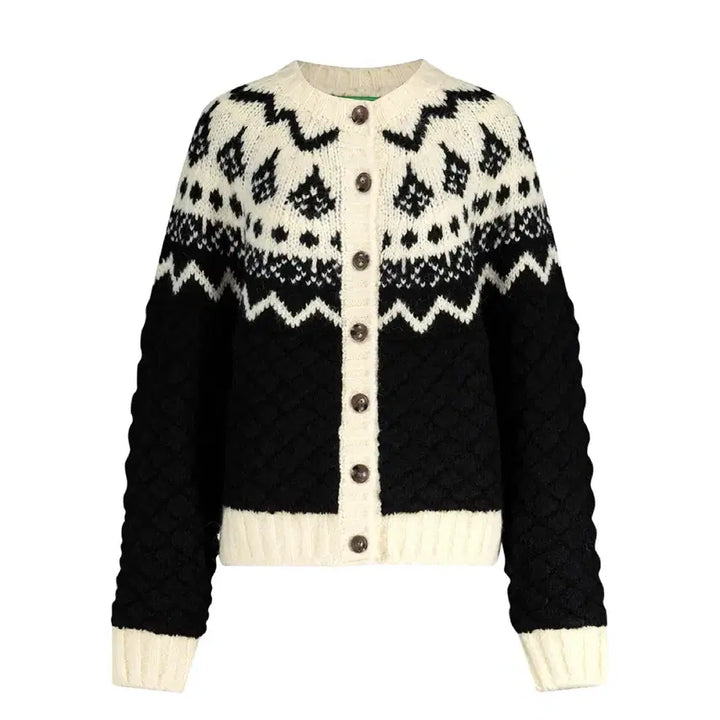 [BUNJANG] Greenbutter Nordic Cardigan Black / 그린버터 와플 노르딕 가디건 블랙